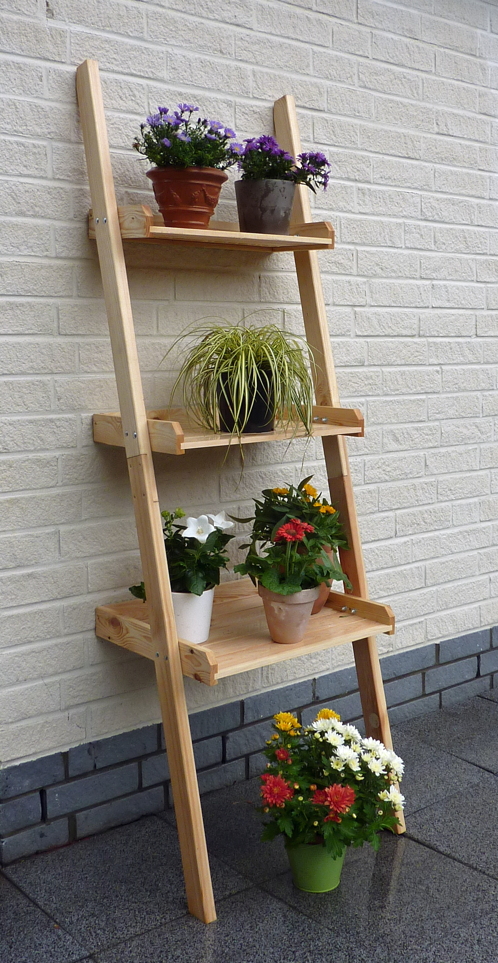 Holz-Blumentreppe PROMADINO «Kirsten» Blumenleiter Dekoregal | vom