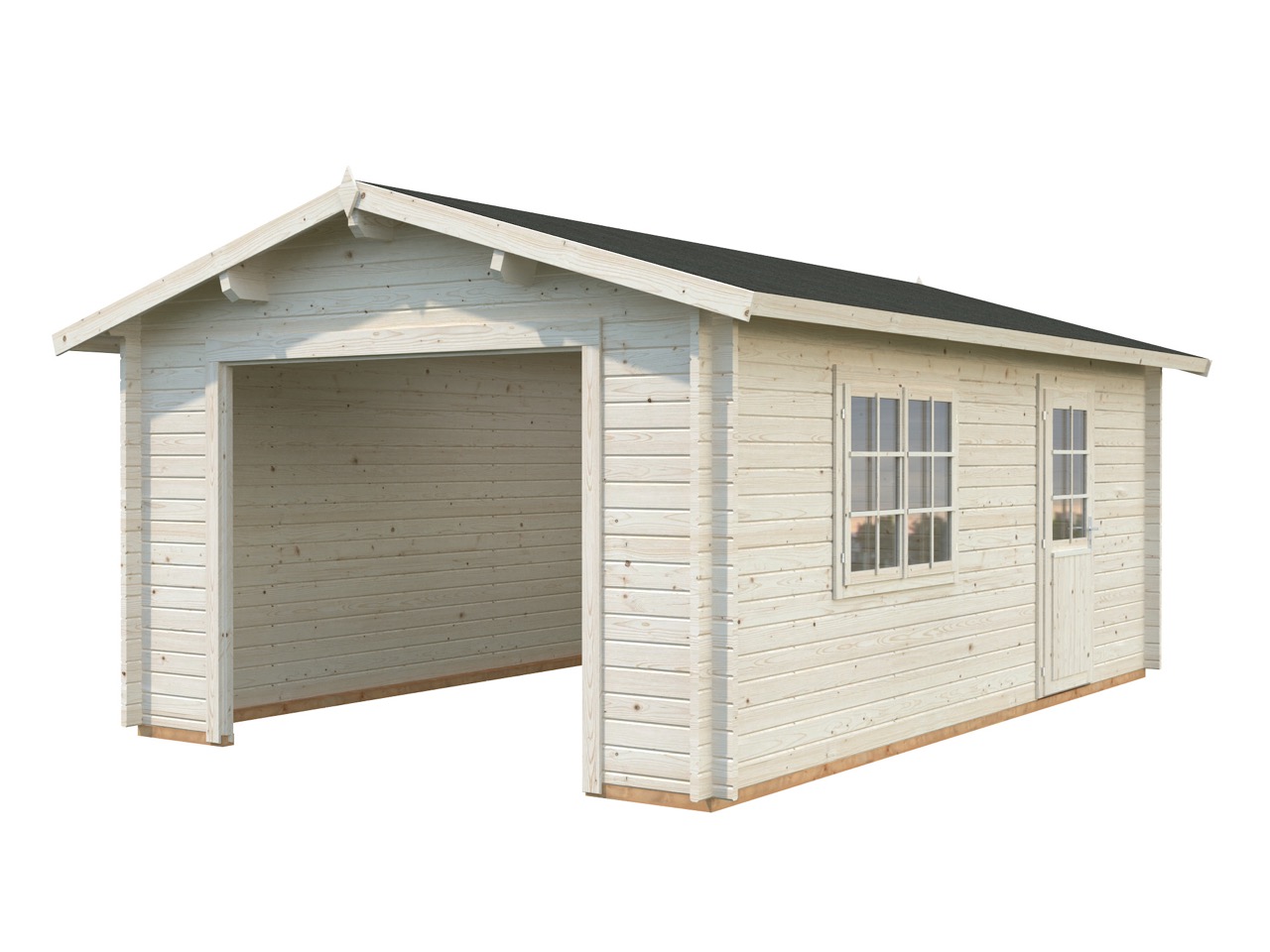 | günstig von 44mm Garagen Holz Holz-Garage Roger Tor 19,0 aus kaufen Shop m² PALMAKO ohne 380x570cm im