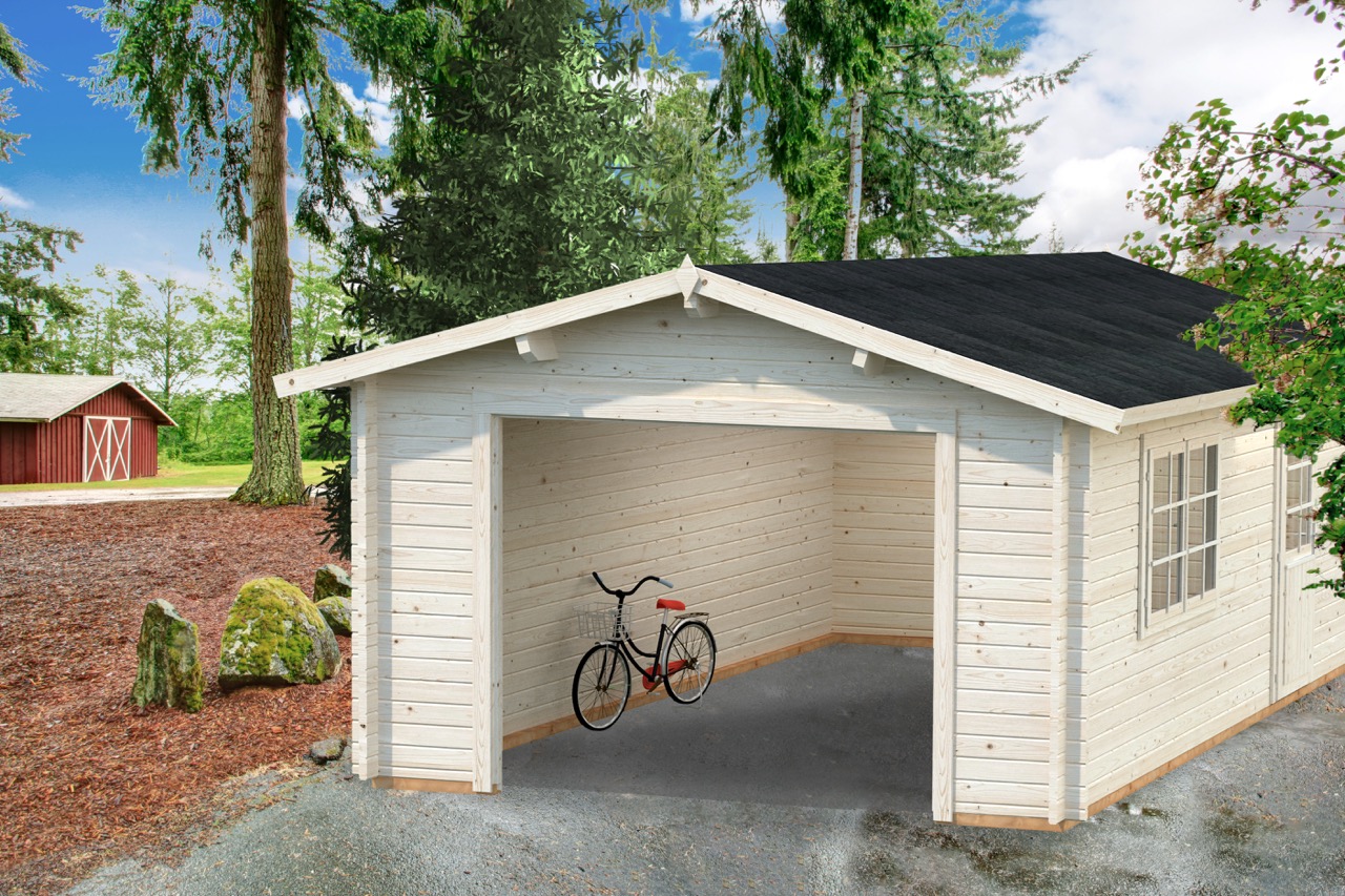 PALMAKO Holz-Garage Roger Tor m² 44mm Shop | kaufen im 380x570cm ohne Garagen 19,0 günstig Holz aus von