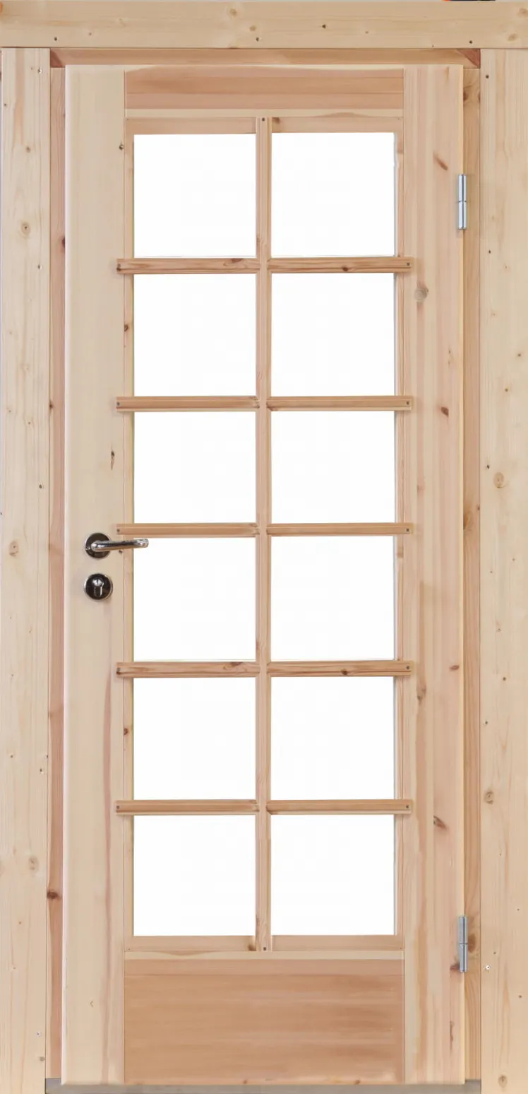 Gartenhaus Holz Einzel-Tr Nils fr 58mm Wandstrke ISO-Verglasung