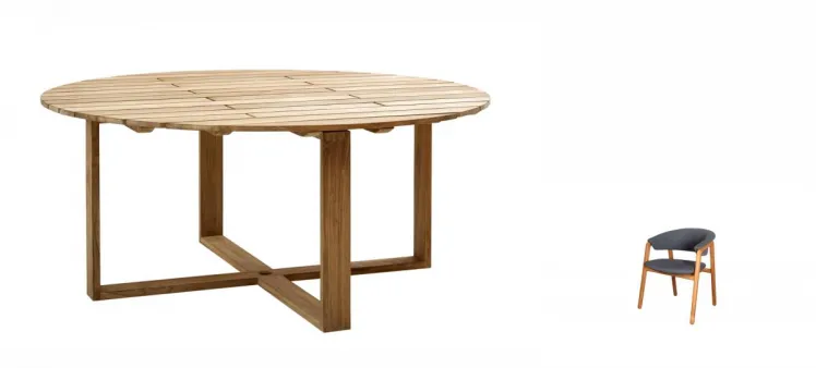 Gartenmöbel Sitzgruppe Cane-Line Luna Teakholz 1x Tisch, 6 Stühle