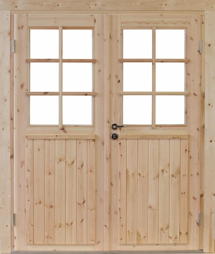 Gartenhaustür Holztür Doppel-Tür Hero XL 40 ISO Isolierglas Fenster 40mm Doppeltür