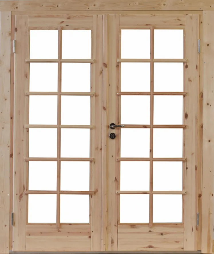 Gartenhaustr Holztr Doppel-Tr Lars 44 mm ISO Isolierglas Panorama-Fenster 44mm Doppeltr