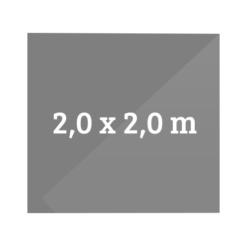 200 x 200 cm, quadratisch