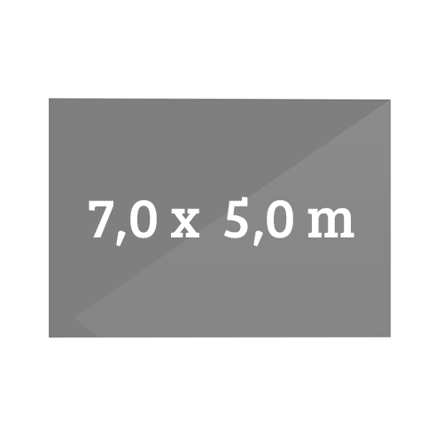 700 x 500 cm, rechteckig